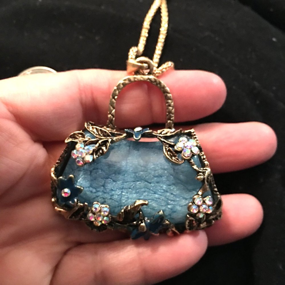 Gorgeous Purse Handbag Necklace - Bling Bling Drawer 2 Purse Lover Necklace